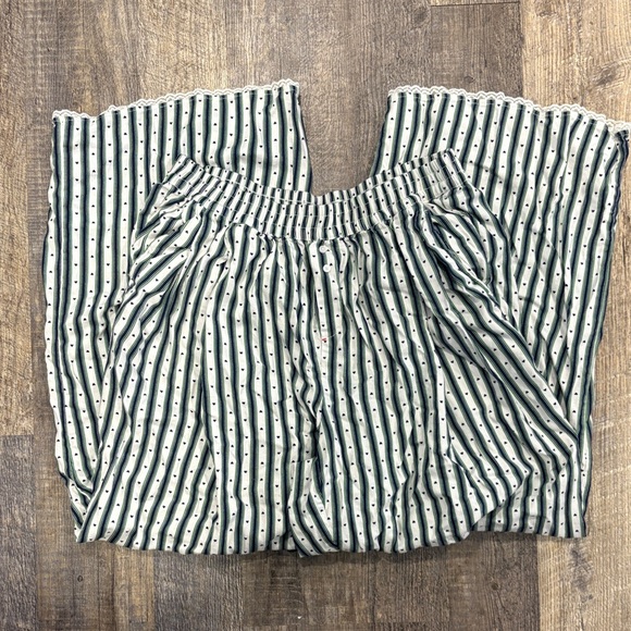 Aerie Green Blue and White Striped Pajama Pants Size Large - Picture 2 of 3